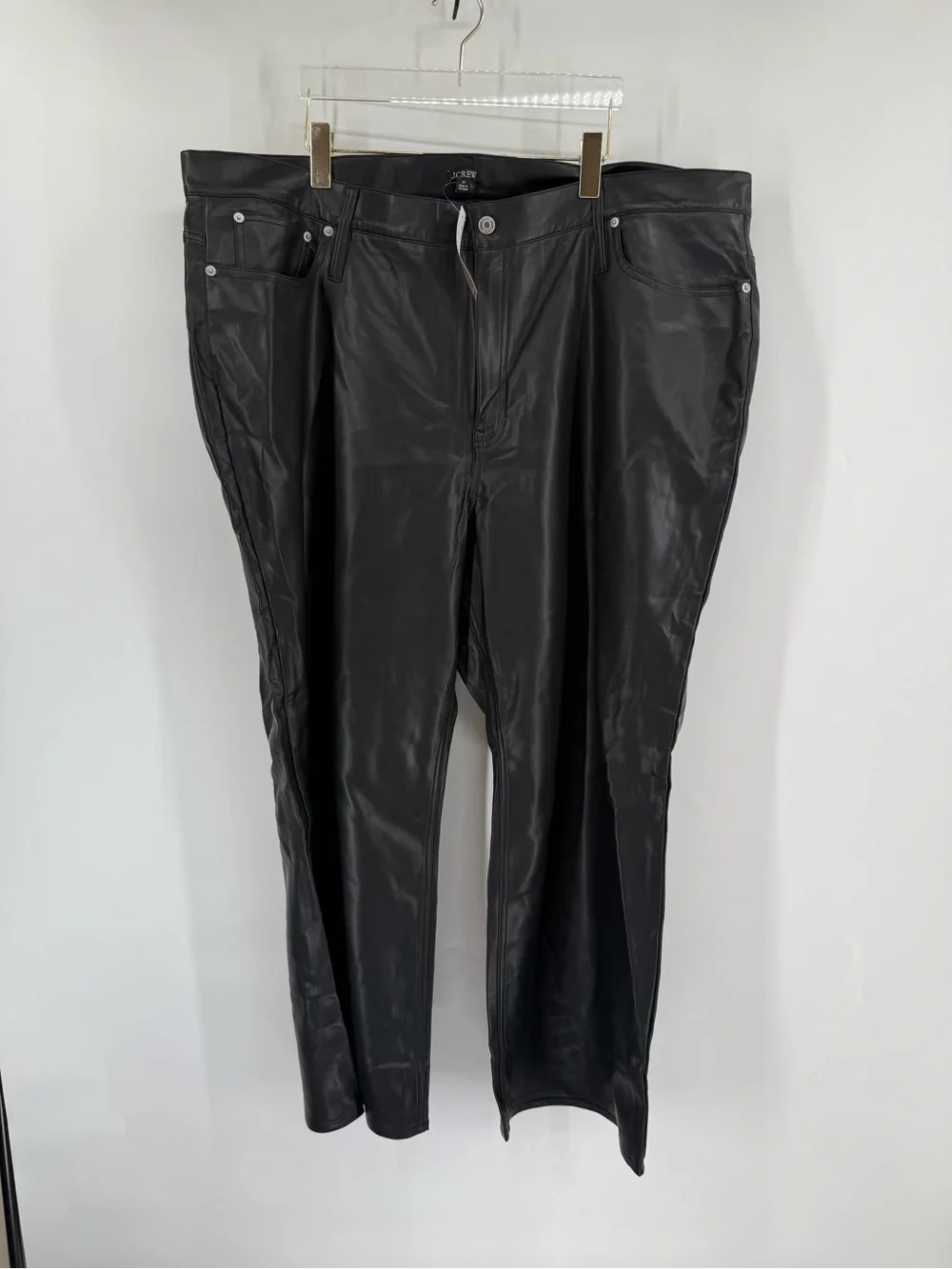 J.Crew Slim wide-leg‎ pant in faux leather BU138 size 37 NWT